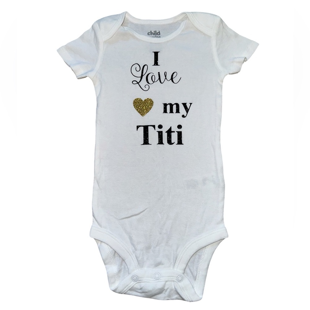 Carter's Child of Mine Custom Printed "I Love My Titi" Baby Onesie